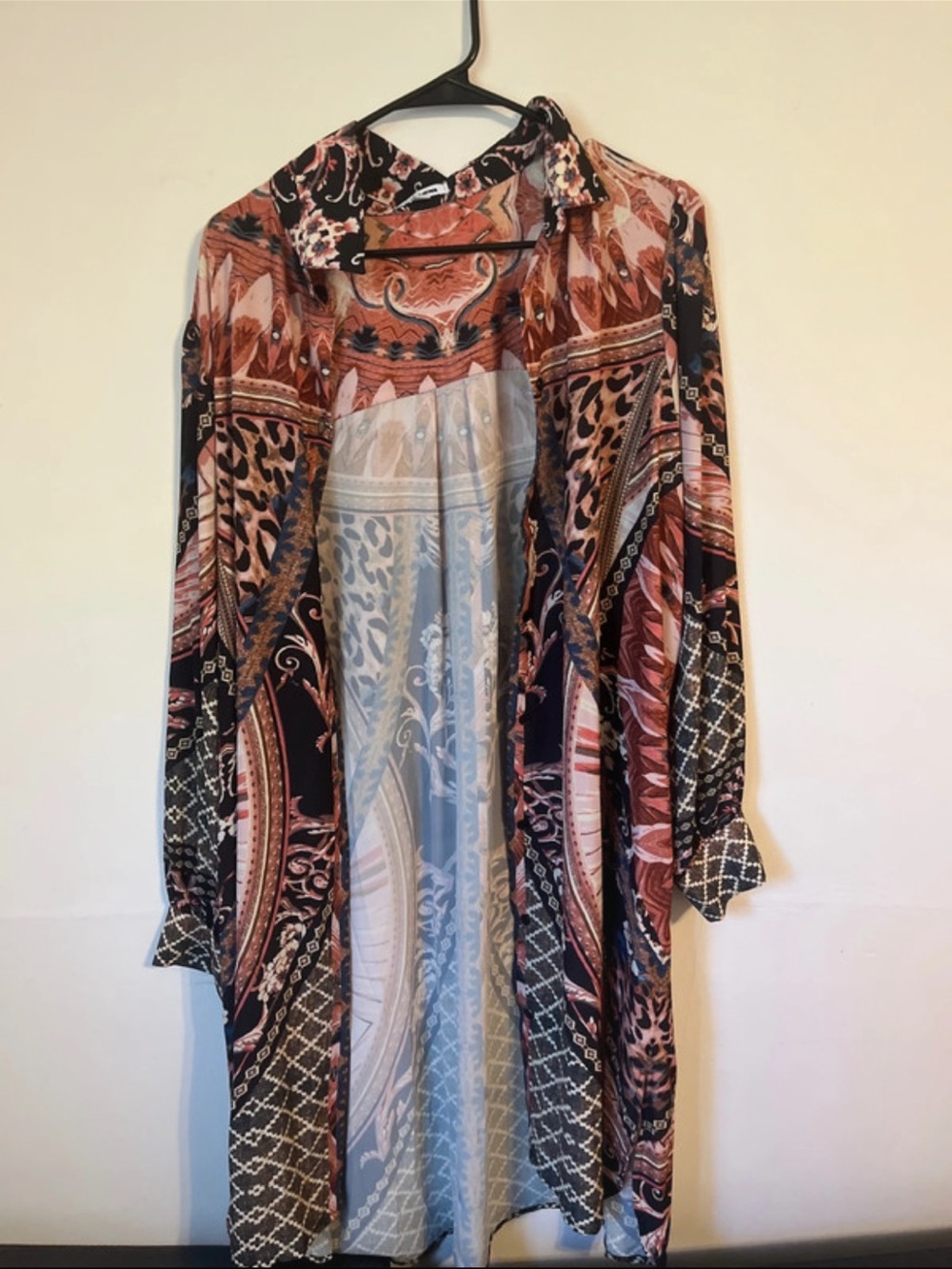 Bohemian Printed Long Sleeve blouse dress Fashion Nova